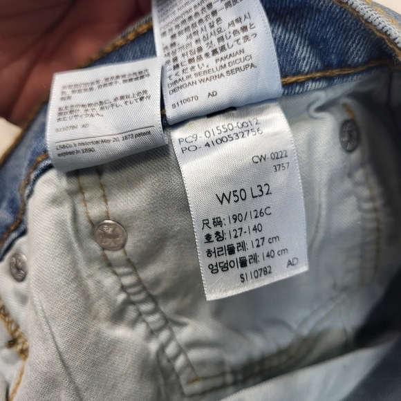 Men's Levi's 550 Relaxed-Fit Stretch Straight Blue Jeans 50x32 New - Picture 15 of 15